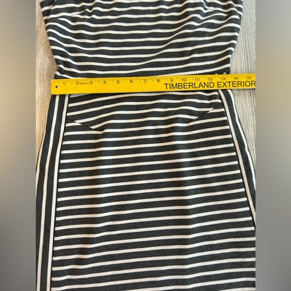 Urban Outfitters Silence + Noise Gray & White Dress Striped Mini Bodycon Medium. - Picture 13 of 13